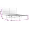 vidaXL Metal Bed Frame without Mattress with Headboard White 140x200cm