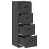 vidaXL File Cabinet Black 45.5 x 42 x 139 cm Cold-Rolled Steel