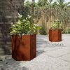 vidaXL Garden Planters 2 pcs Hexagon 46x40x45 cm Weathering Steel