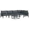 vidaXL Garden Sofa Set 6 pcs Black Steel