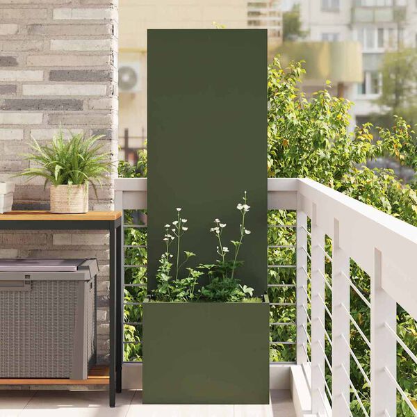 vidaXL Garden Privacy Screen Olive green 50 x 140 cm Cold-rolled steel
