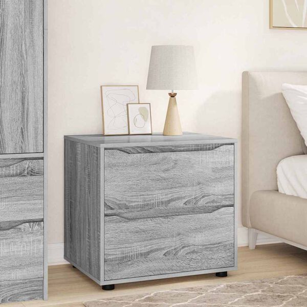 vidaXL Storage Cabinet Grey Sonoma 60 x 48 x 57 cm Engineered Wood