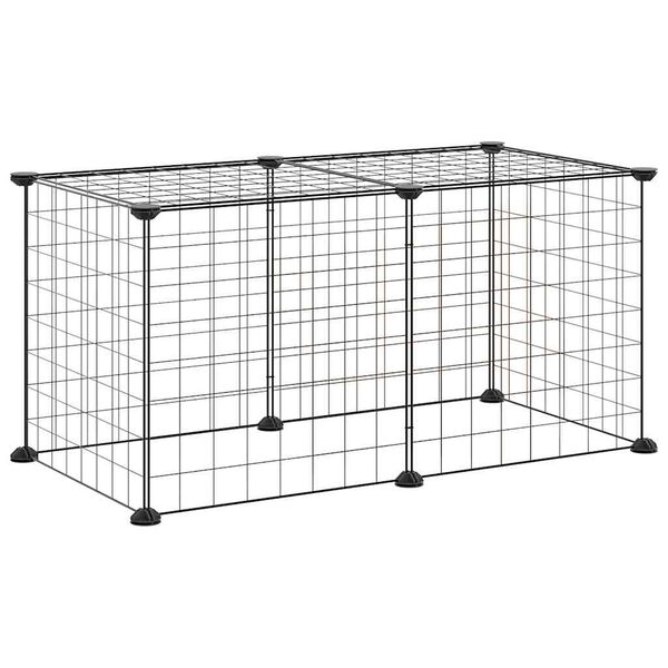 vidaXL 8-Panel Pet Cage Black 35x35 cm Steel
