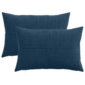 vidaXL Cushion Cover 2 pcs ALMELO Navy Blue 30 x 50 cm Corduroy