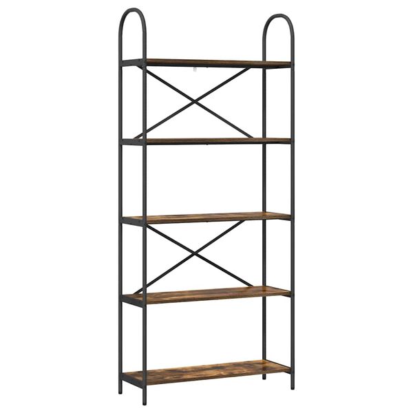 vidaXL Bookshelf Smoked Oak 80 x 30 x 183 cm Engineered wood