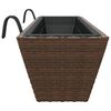 vidaXL Planters with hooks 2 pcs Brown Poly Rattan
