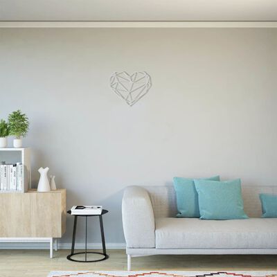 Homemania Wall Decoration Heart 47x40 cm Steel Silver