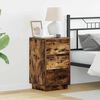 vidaXL Bedside Cabinet Smoked Oak 39 x 34.5 x 65 cm Engineered wood