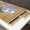 HI Puzzle Table with 4 Drawers 90x 67x4.5 cm Wood