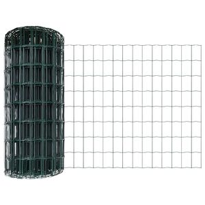 vidaXL Welded Wire Fence 10 x 0.4 m (W x H) PVC-Coated Steel Green