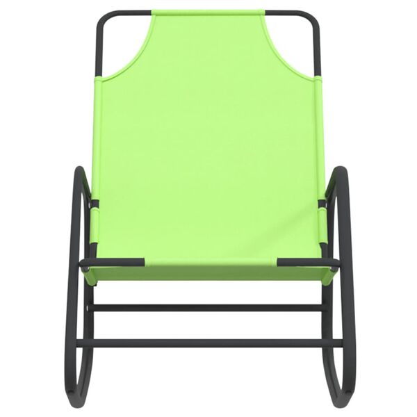 vidaXL Rocking Sun Loungers 2 pcs Green Steel and Textilene