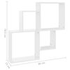 vidaXL Wall Cube Shelf High Gloss White 80x15x78.5 cm Engineered Wood