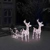 vidaXL Reindeers & Sleigh Christmas Decoration 160 LEDs 130 cm Acrylic