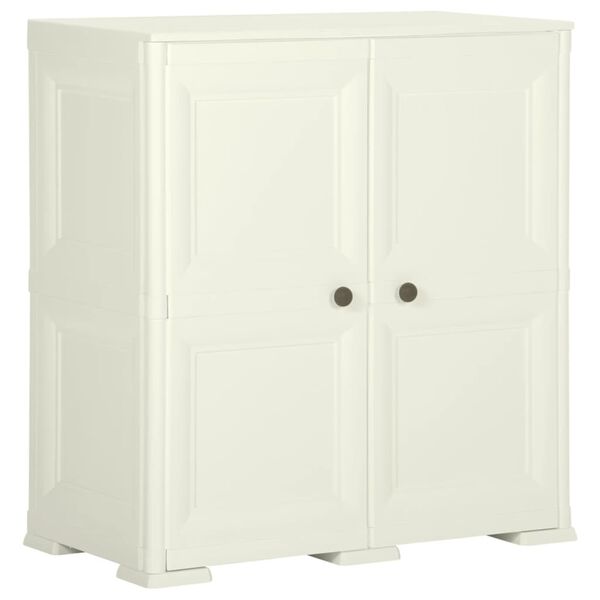 vidaXL Plastic Cabinet 79x43x85.5 cm Wood Design Vanilla Ice