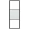 vidaXL Sliding Door Black 76x205 cm Tempered Glass and Aluminium
