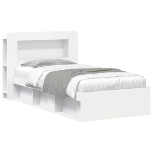 vidaXL Bed Frame with Storage White 90 x 190 cm Engineered Wood