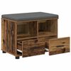 vidaXL Hall Bench with Cushion with Drawer Old Wood 60 x 38 x 46 cm