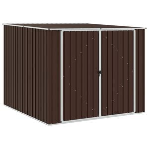 vidaXL Garden Shed Brown 195x198x159 cm Galvanised Steel