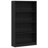 vidaXL 4-Tier Bookcase Black Oak 80x24x143 cm Engineered Wood