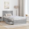 vidaXL Bed Frame with Drawer Grey Sonoma 100 x 200 cm Engineered Wood
