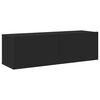 vidaXL 8 Piece TV Cabinet Set Black Engineered Wood