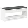 vidaXL Hall Bench with Cushion with Shelf White 103 x 38 x 45 cm