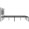vidaXL Metal Bed Frame without Mattress with Headboard Black 193x203cm