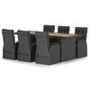 vidaXL Garden Dining Set | Black | PE rattan | Large | Garden Dining Set
