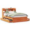vidaXL Bookcase Bed without Mattress Wax Brown 140x190 cm Solid Wood Pine