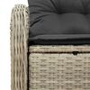 vidaXL Garden Sofa Light Grey 121 x 62 x 69cm Poly Rattan