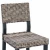 vidaXL Dining Chair 2 pcs Black Wash 46 x 55 x 84 cm Kubu Rattan