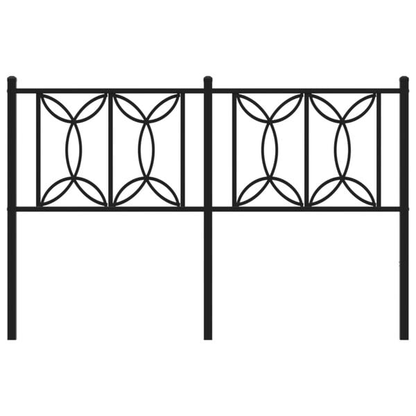 vidaXL Metal Headboard Black 135 cm