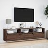 vidaXL TV Wall Cabinet with LED Brown Oak 180x31x45 cm