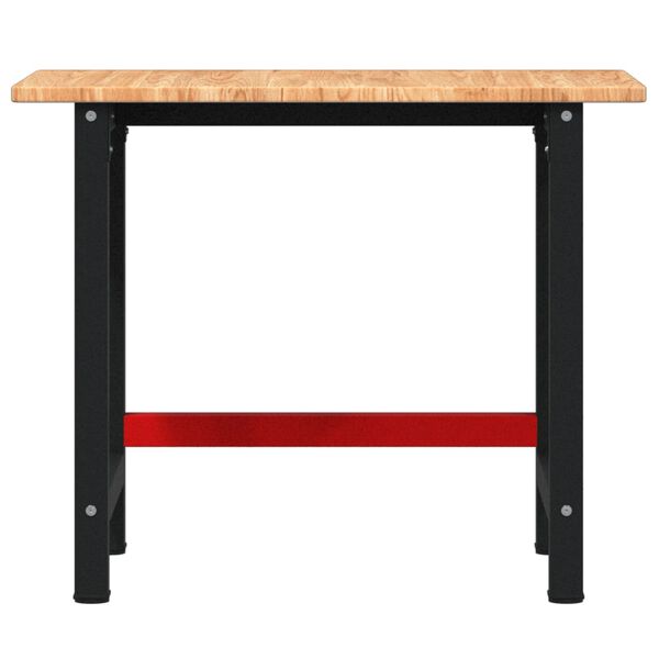 vidaXL Workbench Light Brown 100x60x81.5 cm Solid Wood Oak Rectangular