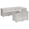 vidaXL 7-Seater Garden Sofa Rattan Look PP White