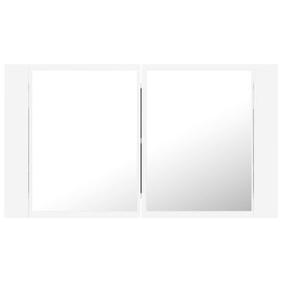 vidaXL LED Bathroom Mirror Cabinet White 80x12x45 cm Acrylic