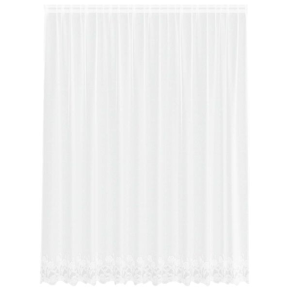 vidaXL Lace Curtain with Curtains Floral White 240 x 300 cm Polyester