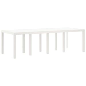 vidaXL Garden Table White 250 x 100 x 73 cm Poly Rattan