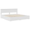 vidaXL Bed Frame with Headboard White 200 x 200 cm Engineered Wood