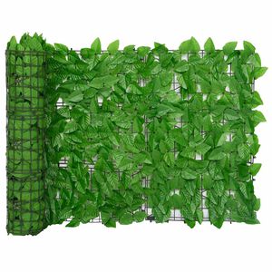 vidaXL Balcony Screen with Green Leaves 400x75cm