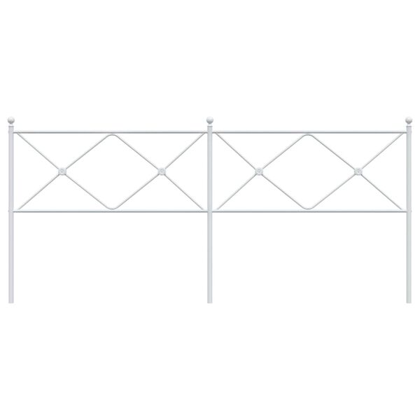 vidaXL Metal Replace Headboard White 200cm