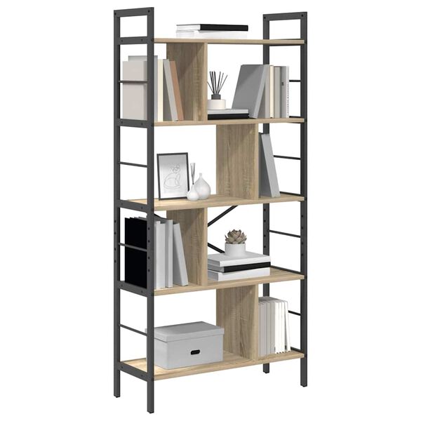 vidaXL Bookshelf Sonoma Oak 75 x 30 x 156 cm Engineered Wood
