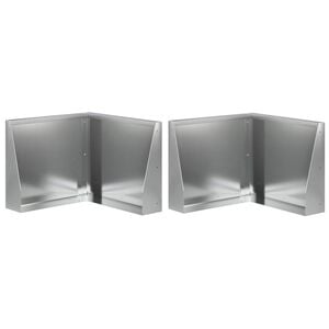 vidaXL Retaining Wall 2 pcs 50 x 50 x 30 cm Galvanised Steel Silver