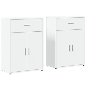 vidaXL Sideboards 2 pcs White 60x30x84 cm Engineered Wood
