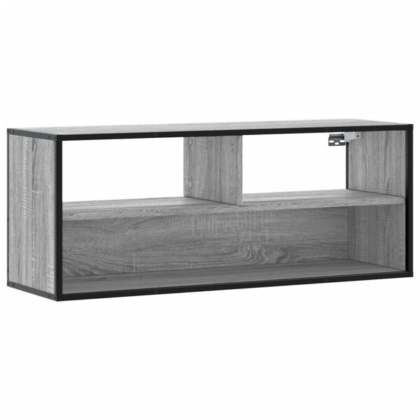 vidaXL TV Cabinet Grey Sonoma 100x31x39.5 cm Engineered Wood and Metal
