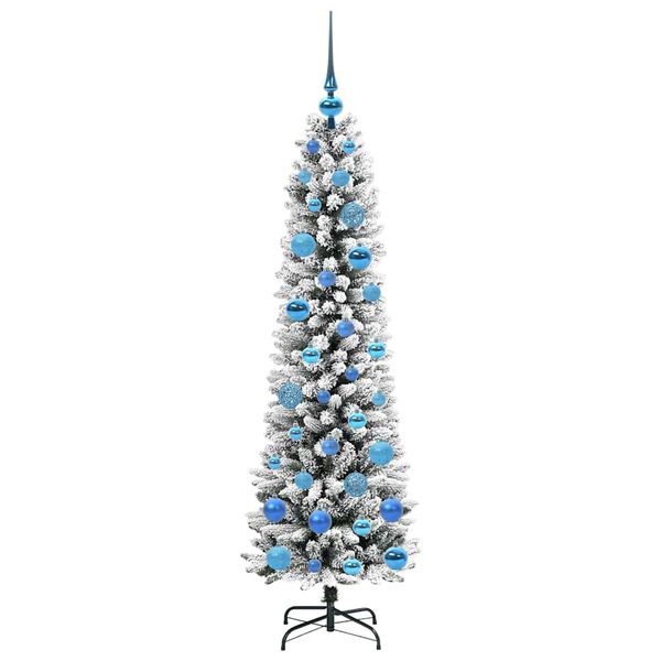vidaXL Artificial Christmas Tree with 150 LEDs with Stand White 150 cm