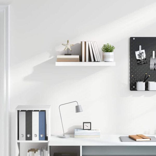 vidaXL Floating Wall Shelf High Gloss White 60x23.5x3.8 cm MDF
