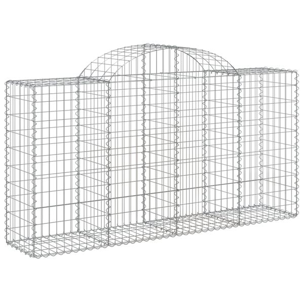 vidaXL Arched Gabion Baskets 4 pcs 200x50x100/120 cm Galvanised Iron