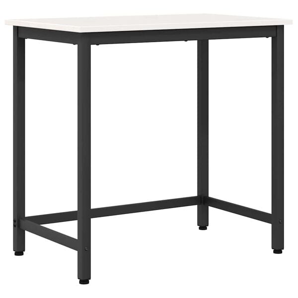 vidaXL Table White 80 x 50 x 77 cm Engineered Wood and Steel