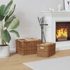 vidaXL Firewood Basket 2 pcs Brown Lacak Rattan
